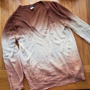 J Crew Dip Dye Ombre Linen Sweater